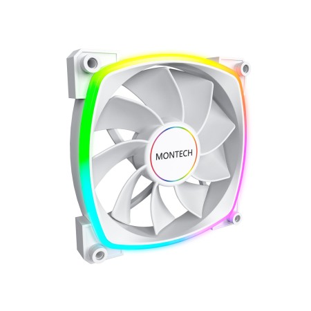 Montech RX140 PWM WH - Reverse - Gehäuselüfter - 140mm - Weiß mit RGB-Beleuchtung - 28 dBA