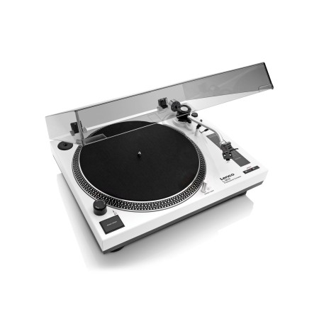 Lenco L-3810WH - Direct-drive Record Player with USB/PC encoding - White - Plattenspieler Weiß