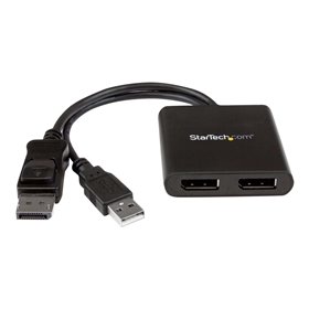 StarTech.com DisplayPort to DP Multi Monitor Splitter - 2-Port MST Hub - videosplitter - 2 porte