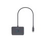 Deltaco HUB203 USB-C USB-Hubs - USB 3.0 - 4 - silber