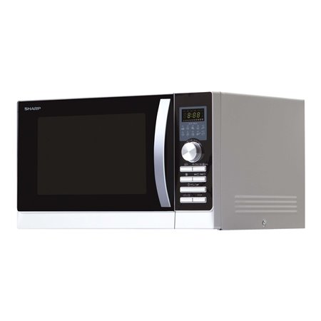 Sharp R-843INW - mikrobølgeovn med varmeledning og grill - fritstående - sølv
