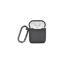 NORTH Airpods Protective Case Silicone Carabiner Dark Grey