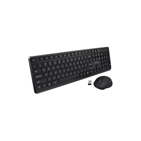 V7 CKW350US - keyboard and mouse set - 100% (full size) - QWERTY - US - black Input Device - Tastatur & Maus Set - Englisch - US