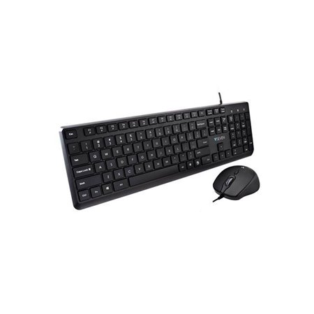 V7 CKU350US - keyboard and mouse set - 100% (full size) - QWERTY - US - black Input Device - Tastatur & Maus Set - Englisch - US