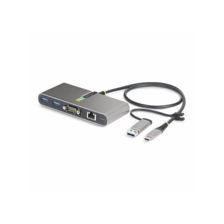 StarTech.com 2-Port USB-C/USB-A Hub with GbE and RS232 Serial 2x USB-A - hub - 2 ports USB-Hubs - 2 - Grau