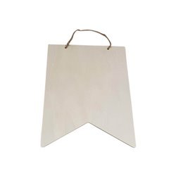 Playwood Wooden Flag Rectangle with Hanger 25.3x20.3cm