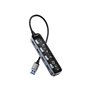 Deltaco Transparent USB-A hub 5 Gbps 4x USB-A USB-Hubs - 4 - Transparenter