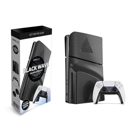 MAXX TECH Slim Faceplates + Controller Faceplates - Black Wave - Miscellaneous Deckung - Sony PlayStation 5