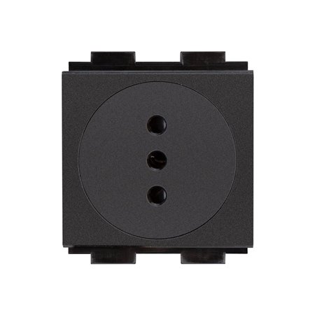 Crestron Electronics Crestron FT2A-PWR-IT series FT2A-PWR-IT-1-BASIC - power socket mechanism - Italy - 1 power socket - black