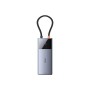 Baseus Hub 6in1 Metal Gleam 2 Series USB-C to 2xUSB 3.0 +USB-C + HDMI + USB-C PD + Ethernet RJ45 USB-Hubs - Grau