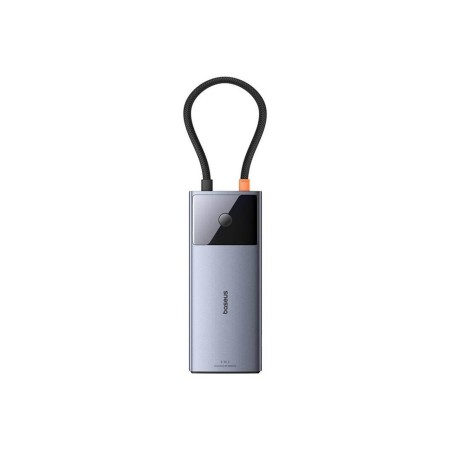 Baseus Hub 6in1 Metal Gleam 2 Series USB-C to 2xUSB 3.0 +USB-C + HDMI + USB-C PD + Ethernet RJ45 USB-Hubs - Grau