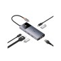 Baseus Hub 6in1 Metal Gleam 2 Series USB-C to 2xUSB 3.0 +USB-C + HDMI + USB-C PD + Ethernet RJ45 USB-Hubs - Grau