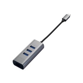 Satechi Type-C 2-in-1 USB Hub (with Ethernet) USB-Hubs - USB 3.0 - 3 - Grau