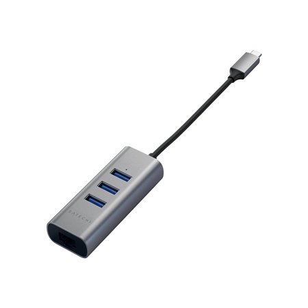 Satechi Type-C 2-in-1 USB Hub (with Ethernet) USB-Hubs - USB 3.0 - 3 - Grau