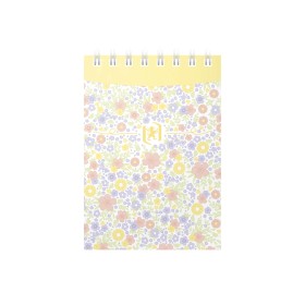 Oxford Floral Notizblock A7, Kopfspiralbindung, 70 Blatt, liniert, sortierte Farben