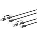 Speed-Link STREAM Play + Charge USB-C/A to USB-C Cable Set - Black - Wired Charging cable for wireless game controller - Sony Pl