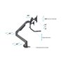 Multibrackets M VESA Gas Lift Arm w. Duo Crossbar 2 Black