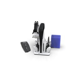 iMP TECH DLX Stand - Charges Controllers(inc. Edge) 3sp Fan w. game headset and remote store - Sony PlayStation 5