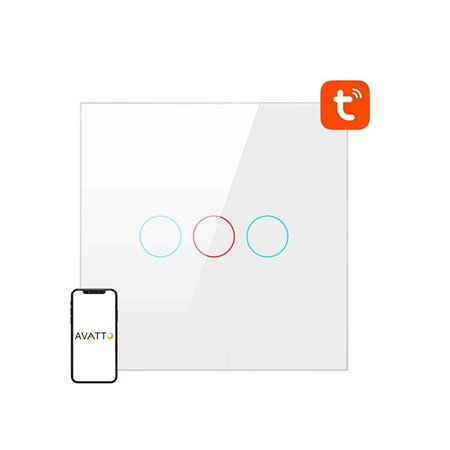 Avatto Smart Light Switch WiFi TS02-EU-W3 3 Way TUYA (white)