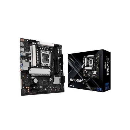 ASRock B860M-X Mainboard - Intel B860 - Intel LGA1851 socket - DDR5 RAM - Micro-ATX