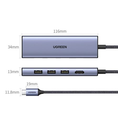 UGREEN Usb-C Multifunction Adapter USB-Hubs - 3 - silber
