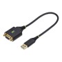 StarTech.com 1ft/30cm USB to Null Modem Serial Adapter Cable FTDI RS232 - USB / serial cable - USB to DB-9 - 30 cm