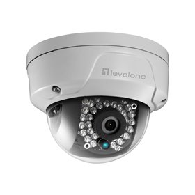 LevelOne FCS-3087 GEMINI Fixed Dome IP Network Camera 5-Megapixel 802.3af PoE IR LEDs Indoor/Outdoor two-way audio