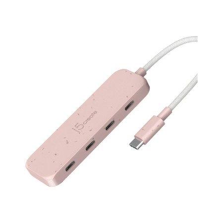 j5create JCH345ER - hub - eco-friendly USB-C - 4 ports USB-Hubs - USB 3.2 - 4 - Pink