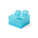 LEGO Storage Brick 4 Top Lid Glitter Light Blue