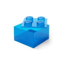 LEGO Storage Brick 4 Top Lid Translucent Blue