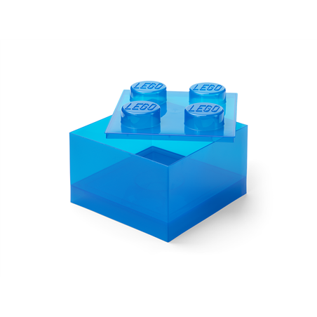 LEGO Storage Brick 4 Top Lid Translucent Blue