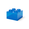LEGO Storage Brick 4 Top Lid Translucent Blue