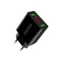 Choetech C0028 2-Port USB-A Network Charger with Display (Black)