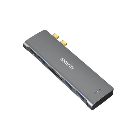 MOKiN 6-in-2 USB-C HUB for MacBook 3xUSB-A 1xUSB-C 1xSD/MicroSD (silver) USB-Hubs - 6