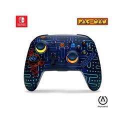 PowerA Verbesserter kabelloser Controller für Nintendo Switch mit Lumectra - PAC-MAN™ Neon Arcade - Wireless Controller - Ninten