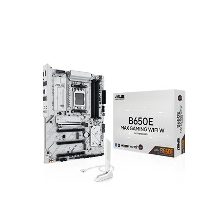 ASUS B650E MAX GAMING WIFI WHITE Mainboard - AMD B650 - AMD AM5 socket - DDR5 RAM - ATX