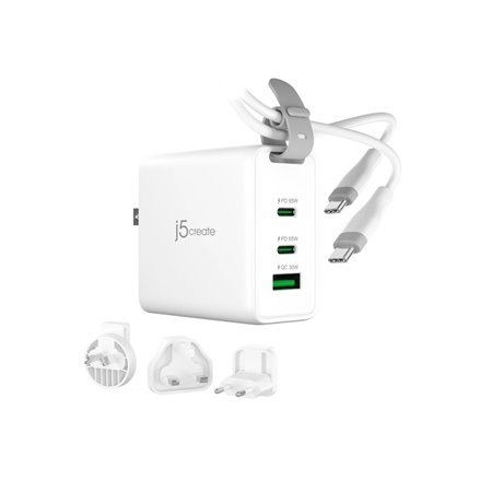 j5create 65W GaN USB-C 3-Port Traveler Charger