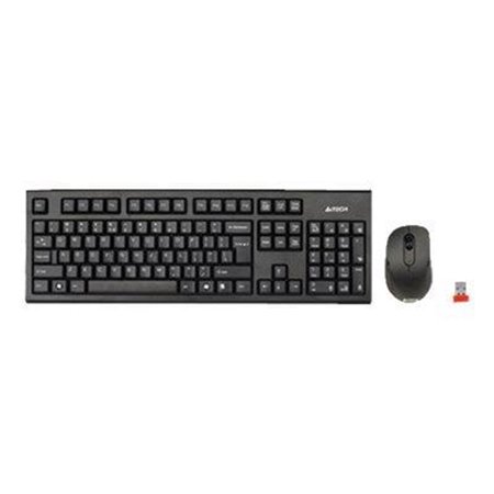 A4Tech V-Track 7100N PADLESS Wireless Desktop - Tastatur & Maus Set - Englisch - Schwarz