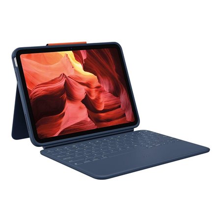 Logitech Rugged Combo 4 - keyboard and folio case - classic blue Input Device - Tastatur & Folio-Set - Blau