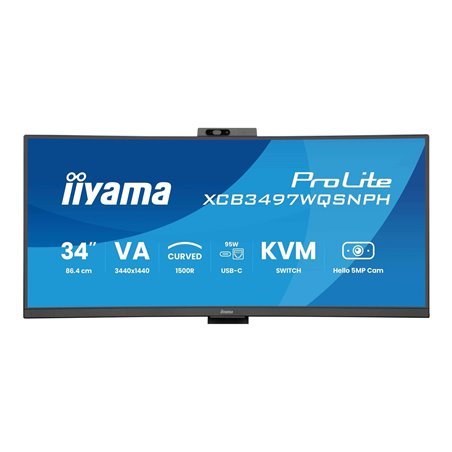 34" iiyama ProLite XCB3497WQSNPH-B1 - LED monitor - curved - 34"