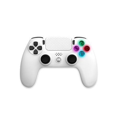 Freaks And Geeks Witte Draadloze Wireless Controller - LED - Wireless Controller - Sony PlayStation 4