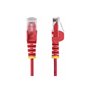 StarTech.com 2.5m Red Slim CAT6 Ethernet Cable Snagless 28AWG LSZH - patch cable - 2.5 m - red - Rot - 2.5 meter