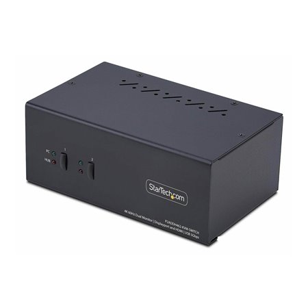 StarTech.com 2-Port Dual-Monitor DisplayPort en HDMI KVM Switch 4K 60Hz - KVM / audio / USB switch - 2 ports - TAA Compliant