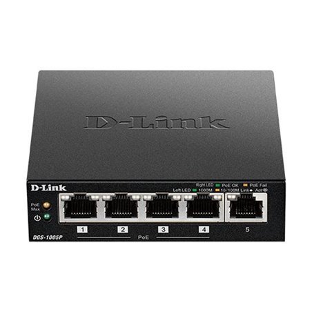 D-Link DGS-1005P 5-Port Desktop Gigabit PoE+ Switch (60W)