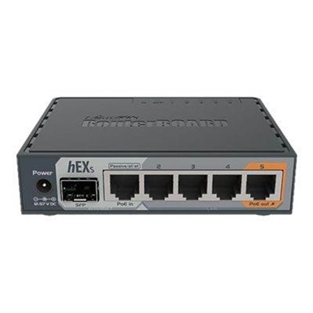 MikroTik hEX S RB760iGS 5x Gigabit Ethernet SFP Dual Core 880MHz CPU 256MB RAM USB microSD RouterOS L4 IPsec hardware encryption