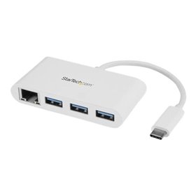 StarTech.com USB-C Hub 3-Port with Gigabit Ethernet USB-Hubs - 3 - Weiß