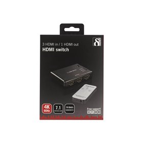 Deltaco HDMI Switch 3 inputs to 1 output sup 4K