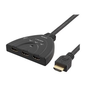 Deltaco HDMI Switch  3 inputs to 1 output 4K in