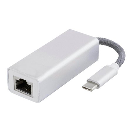 Deltaco USB C Network Adapter Gigabit RJ45 white