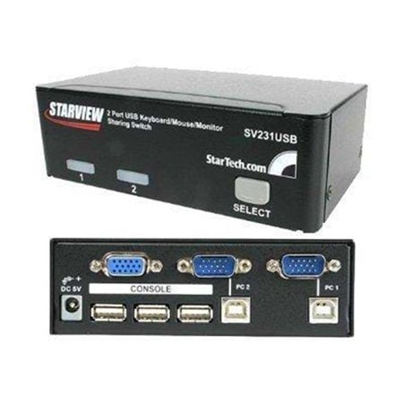 StarTech.com 2 Port Professional USB KVM Switch Kit mit Kabel - KVM Switch - 2 Anschlüsse